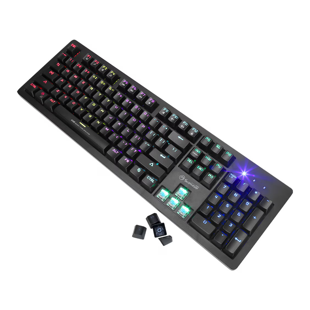 Механическая игровая клавиатура marvo kg916 проводная us, rainbow blacklight, антигостинг Thumbnail 2